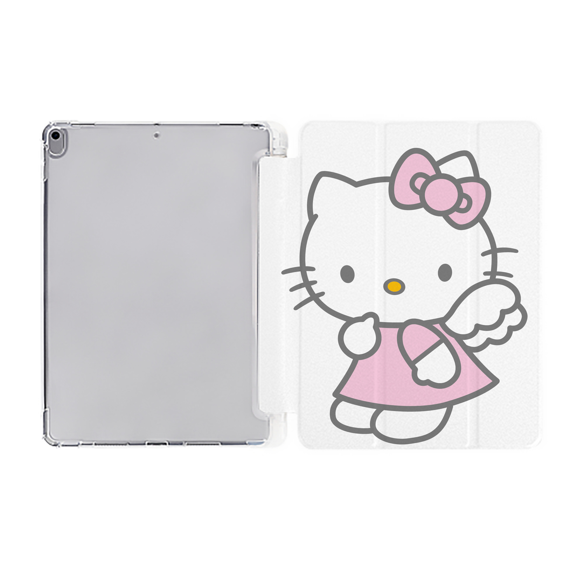 （画像用） Hello Kitty ハローキティ IPad ケース ペン収納付き 三つ折りスタンド PUレザー×シリコン 対応機種9.5/10.5/10.9インチ